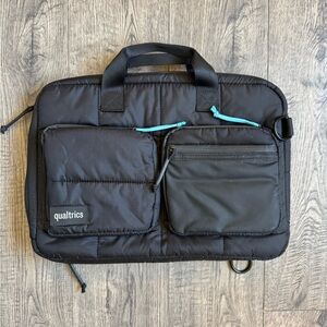 Qualtrics Black Quilted Padded Laptop Case